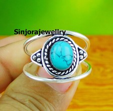 Turquoise Gemstone ring 925 sterling silver handmade Gift US size 5 to 10
