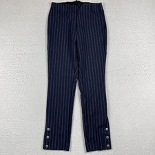 Rag Bone Pants Womens 6 Blue Pinstripes Simone Snap Cuff High Rise Cropped