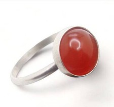 ENERGY RING JEWELRY VISIONS ORANGY ORANGE STERLING SILVER SS SIZE 6.75 2