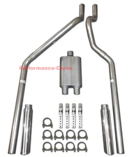 2004 - 2008 Dodge Dakota 3.7 4.7 Mandrel Bent Dual Exhaust w/ 2 Chamber Muffler