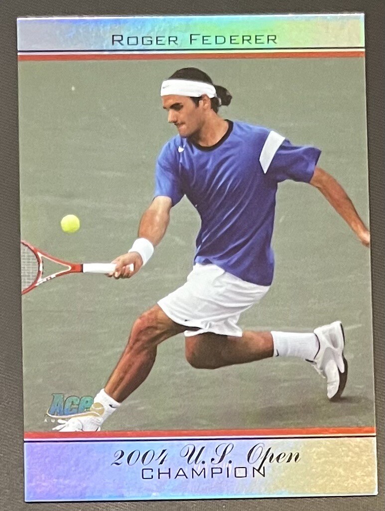 2011 ACE AUTHENTIC ROGER FEDERER #8 US OPEN 2004 GRAND SLAM