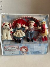 Raggedy Ann Andy MUSICAL MOBILE Nursery Crib Decor Classic BRAHMS LULLABY New