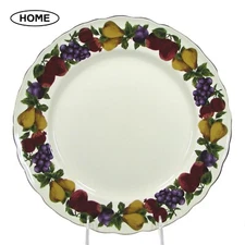 Target Home AGE OF ELEGANCE 11.25" Dinner Plate Harvest Fruit Gold Scalloped Rim