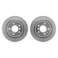 For BMW 540i 94-95 R1 Concepts Drilled & Slotted Rear Brake Rotor Set