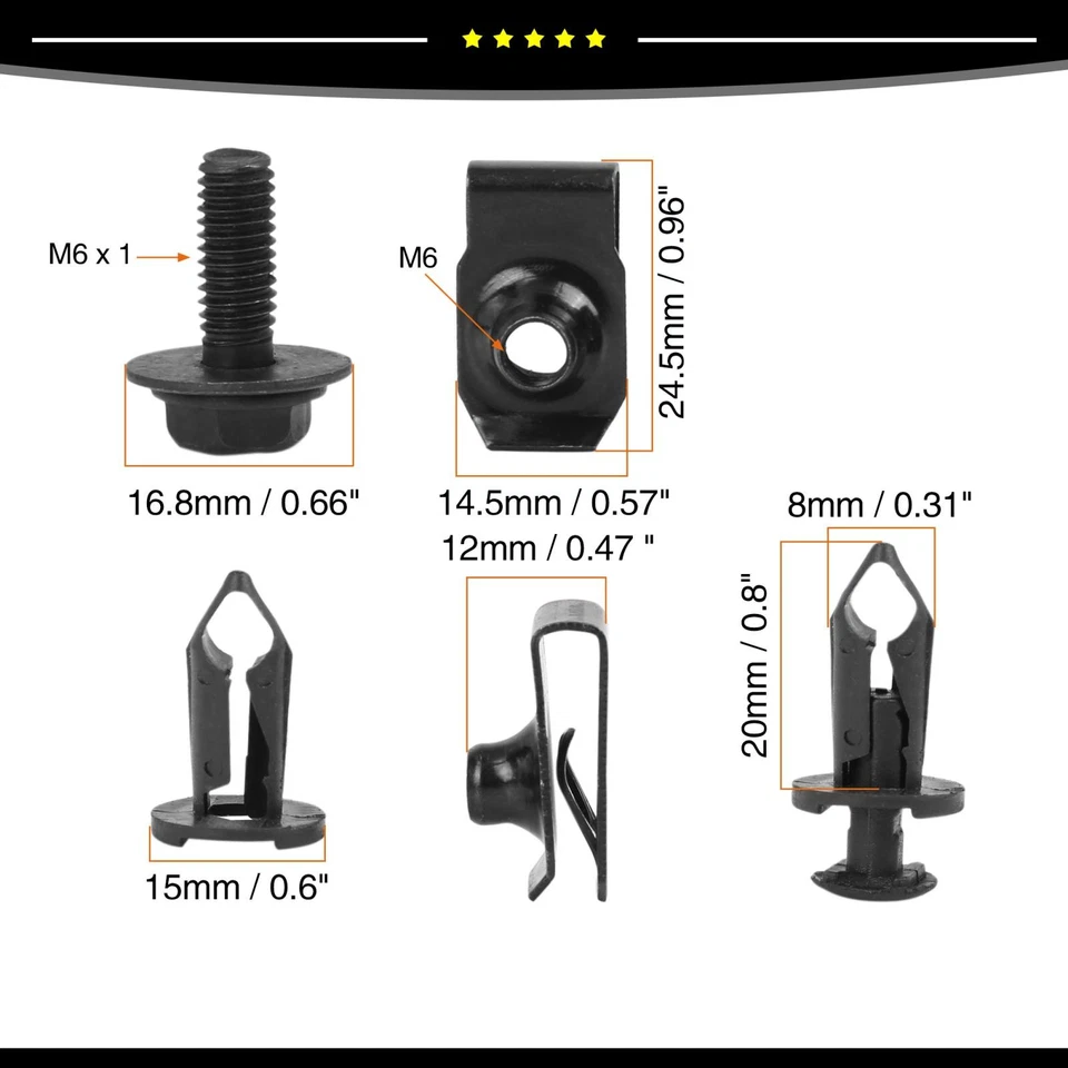 Piece of 28 Engine Splash Shield Body Fender Bumper Rivets fit for Nissan 350z - Image 2 of 4