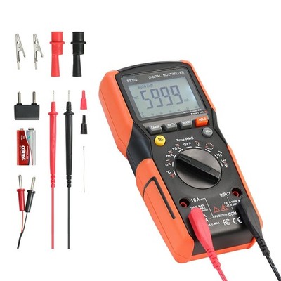 TRMS Multimeter 6000-Count w/ Temp Diode Continuity LoZ & Backlight LCD