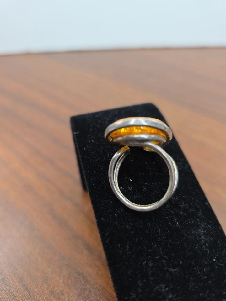 Балтийский янтарь (искусственный?) 925 Кислота проверенный размер кольца: регулируемый начинается размер 7 251112-2 - Изображение 2 из 4