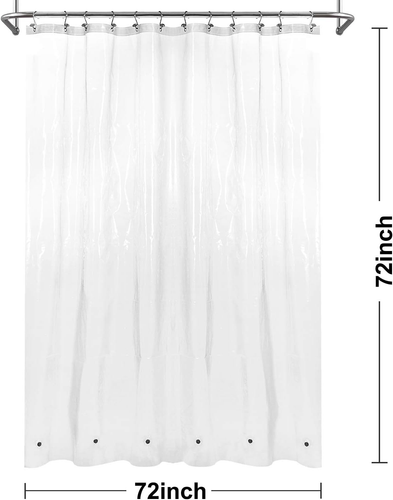 Shower Curtain Liner with 6 Magnets - Heavy Duty PEVA Plastic Shower Curtain for - Picture 6 of 12