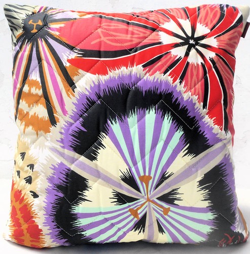 MISSONI HOME CUSHION COVER QUILTED GLOSSY 16x16in 40x40cm doubleside OLGA 156