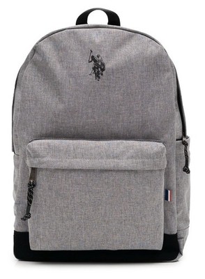 U.S. Polo Assn. Unisex Classic Dome Backpack 18  Grey Padded Laptop Sleeve NWT