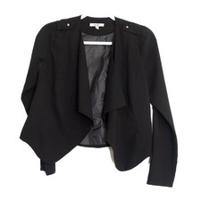 Papaya Size S Black Open Front Blazer Jacket
