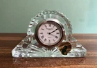 VTG Waterford Crystal "Wharton" Quartz Battery Table Mantle Desk Clock 4”x2.5”