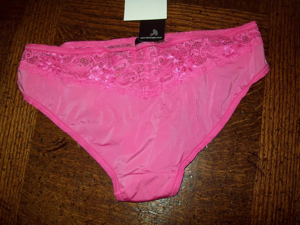 NUEVO CON ETIQUETAS BRAGAS DE BIKINI FELINA NYLON SPDX 630566 ENCAJE ROSA BRITE S Foto 2 de 2