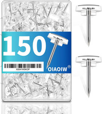 150 PCS Clear Push Pins Tacks Count in Reusable Box for Bulletin Boards and Wall