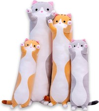 19" , Cute Cat Plush Long Body Pillow Cuddle Cartoon Stuffed Animals Cat Pl