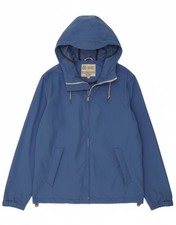 FAT FACE Mens Hooded Windbreaker Jacket UK 38 Medium Blue Cotton CI10