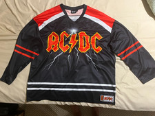 AC/DC Lightning Strikes Logo #73 Jersey Style Shirt Size L NWT
