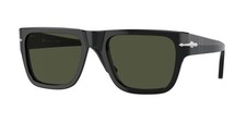 PERSOL PO3348S 95 31 Black Green 57 mm Unisex Sunglasses
