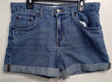 Girls 16 Regular Levi  s Boyfriend Shorts blue denim distressed jean