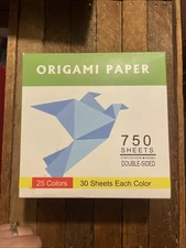 750 Origami Japanese Paper Double Sided 6”x6” 25 Colors