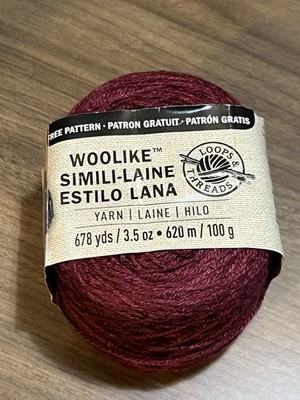 Loops & Threads Woolike Yarn Mauve Acrylic Nylon 3.5oz 678yds