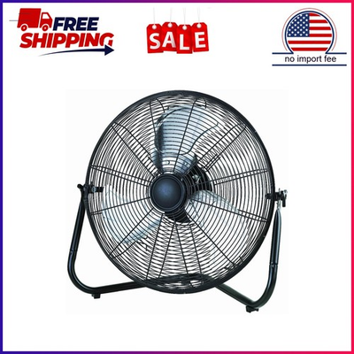 #ad Mainstays 20quot; 3 Speed High Velocity Tiltable Black Steel Floor Fan $49.99