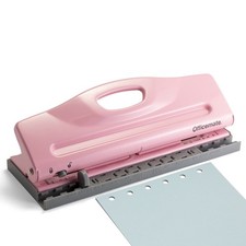 Adjustable 6-Hole Punch for Planners and Binders, 8 Sheet Capacity, Pink 90161 