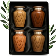 Metallic Wooden Print Small Urns for Human Ashes Keepsake - Mini Urn for Ashes