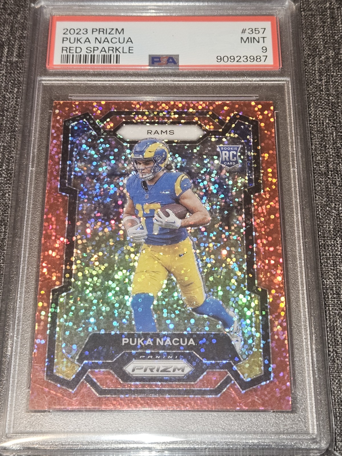 2023 Panini Prizm - Rookies Puka Nacua #357 Red Sparkle Prizm (RC)