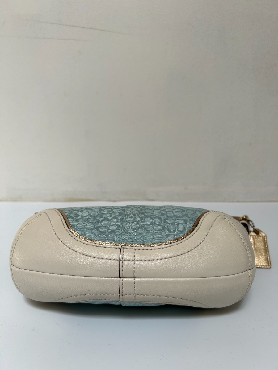 Vintage Y2K Coach Turquoise Signature Mini Soho Hobo Shoulder