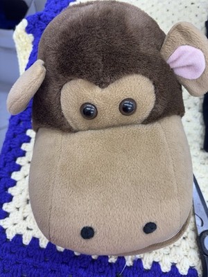 Vintage Head Case Monkey Head Plush Insulated CD Zip Up Case