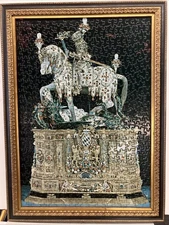 Springbok Puzzle Saint George & Dragon 500 Pieces Completed, Antique Wood Framed