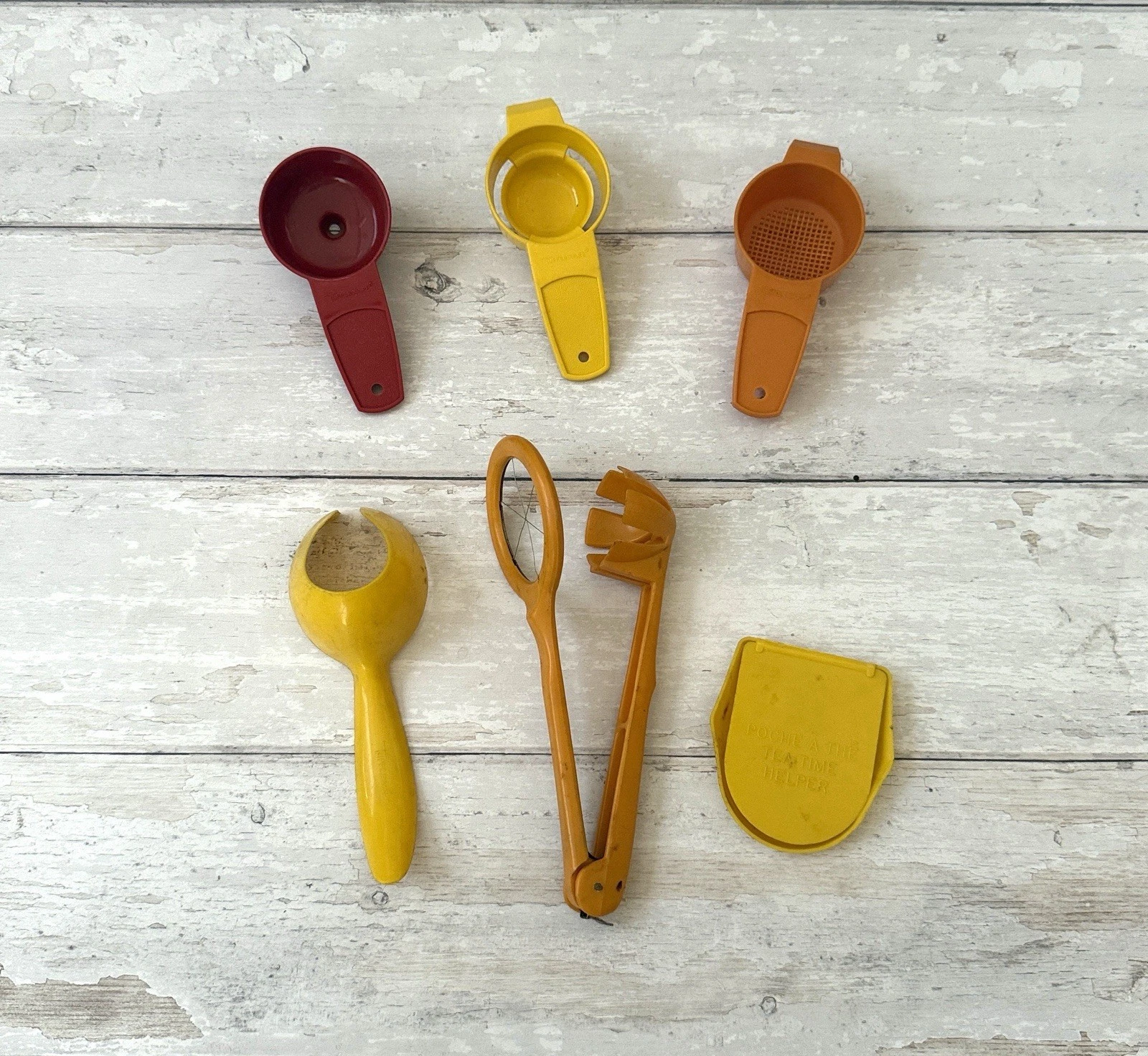 Tupperware Set of 6 Vintage Kitchen Tools Utensils Funnel Sifter Egg Separator
