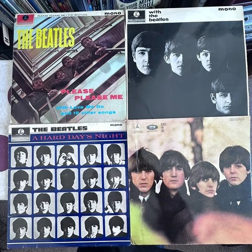 THE BEATLES 1st 4 1960s mono vinyl LPs; PPM, WTB, HDN, BFS; 5-day Payday bundle!