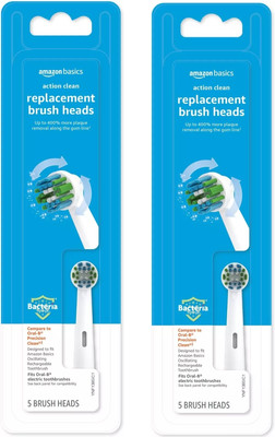 Lot of 2 Amazon Basics Replacement Brush Heads 5-Pack (Fits Oral-B Toothbrushes)