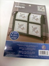 Janlynn Tobin 6 Stamped Quilt Blocks FERN  BUTTERFLY 15" Design - 18" Squares