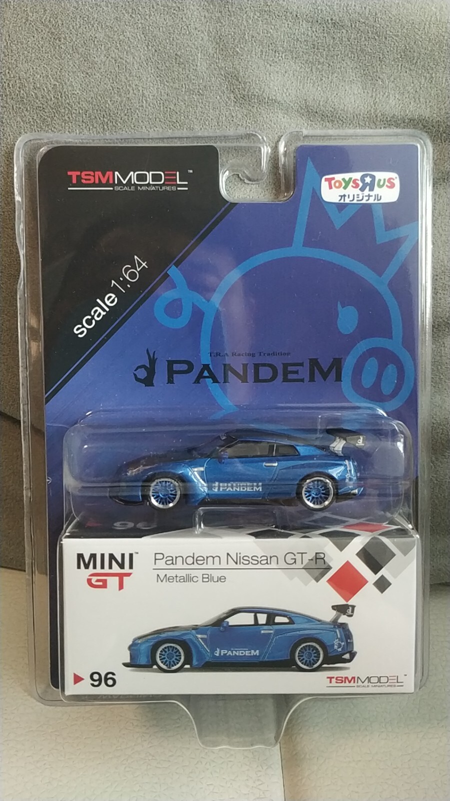 MINI GT 96 Toysrus (Carbon Bonnet) Pandem Nissan GT-R (R35) Metallic Blue GT