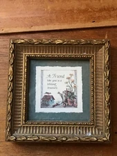 MPressions A Friend Like You Gardening Print in Thick Gilt Wood Frame Under Glas