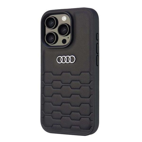 Audi Apple iPhone 16 Pro Max Hardcase Hülle Synthetic Leather Schwarz - Picture 3 of 7
