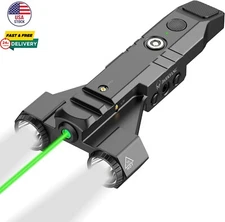 Tactical Flashlight with Green Laser Beam Combo 1450lm Weapon Light Picatinny…