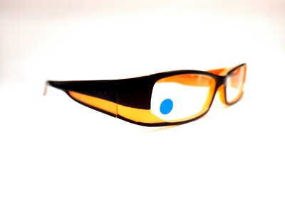 X-Ice Eyeglasses Plastic Wide Rod Strange Celluloid Brown Orange