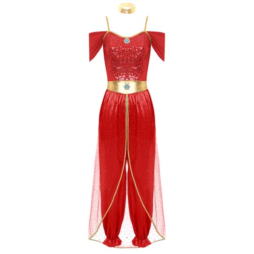 Womens Costume Metallic Dancewear Sleeveless Belly Performance Cosplay Sequin - Picture 27 of 44