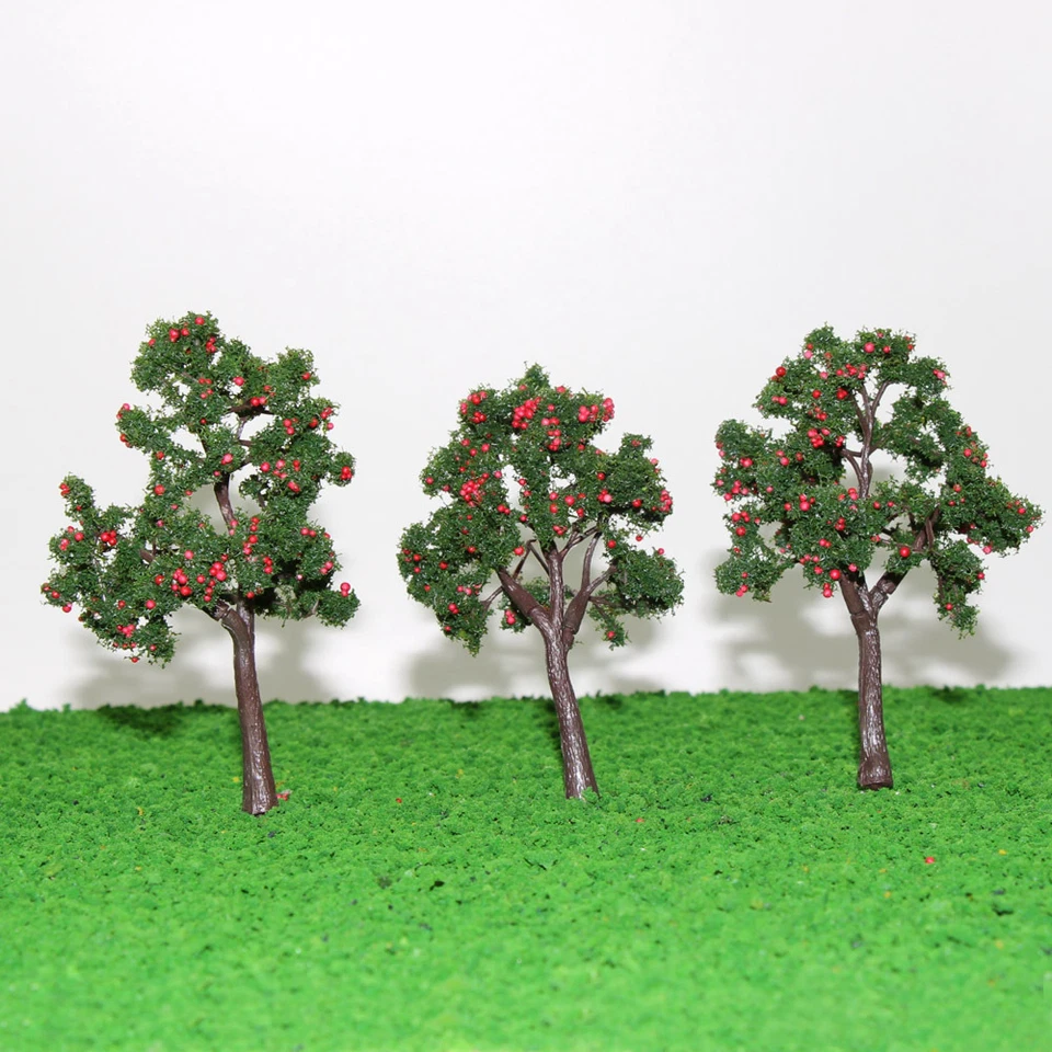 20pcs O Scale Pagoda Model Trees with Red Fruits 1:50 Railroad Landscape 11CM - Image 2 of 4