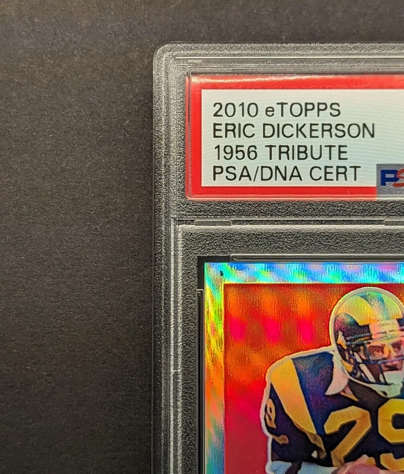 ERIC DICKERSON Auto 2010 eTopps 1956 Tribute Refractor PSA Authenticated SP /799 - Image 2 of 4