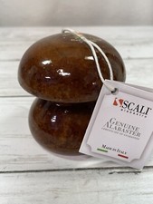 Scali-Volterra Alabaster Brown Mushroom Paperweight Hand-Carved Italy NEW