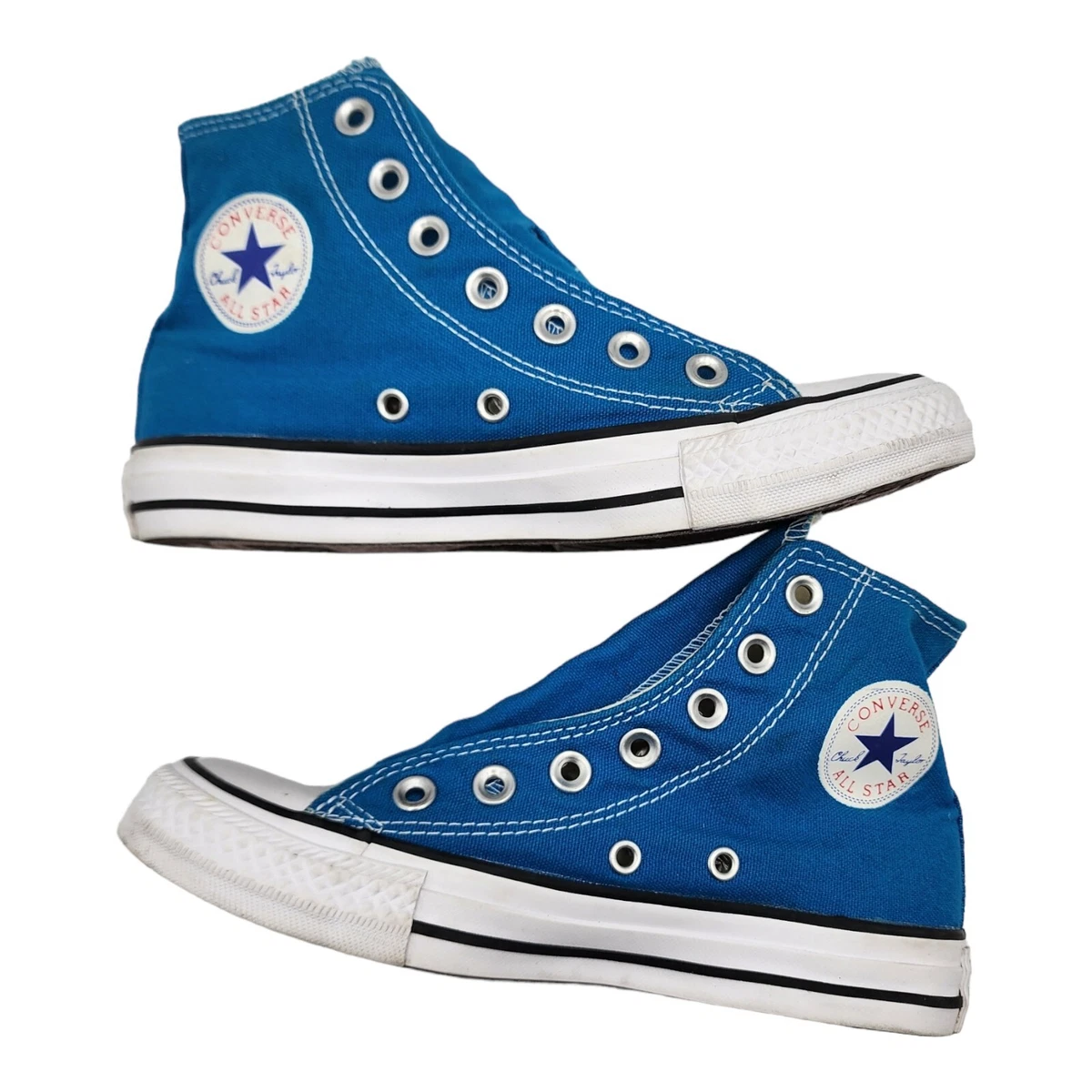 Vejrudsigt kupon Plenarmøde Converse Chuck Taylor All Star Blue High Tops - Mens 3/Womens 5 No shoelace  | eBay