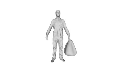 Printle G Homme 069--Man Garbage Trash Rubbish Bag Figure for Dioramas Train Set