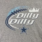 Dallas Cowboys Shirt Womens Large Gray Dilly Dilly NFL Football Short Sleeve — photo 3