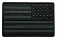 Reversed USA American Flag Patch [PVC Rubber - 3.0 X 2.0 Hook Backing- P8]