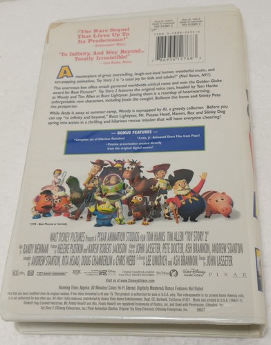 Pair of Disney TOY STORY VHS tapes Original & 2. 1995 / 1999 NOT TESTED Pixar VG - Foto 9 di 12